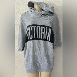 Gray Victoria secret pullover sweater with hood sports casual large